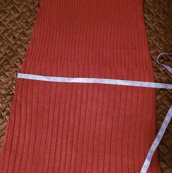 NWT Calvin Klein Red Sparkly Lurex Sweaterdress - Picture 9 of 10